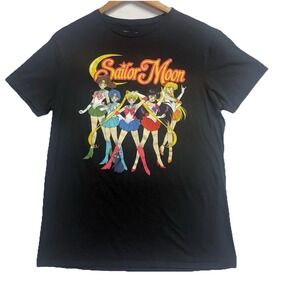 Sailor Moon‎ Graphic T Shirt Black Anime Manga Medium Fits Small 100% Cotton
